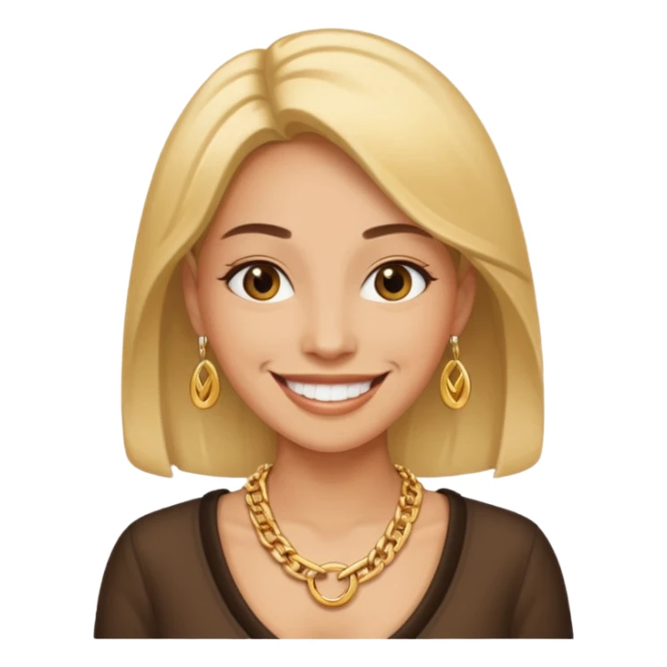 woman wearing a gold chain necklace sticker