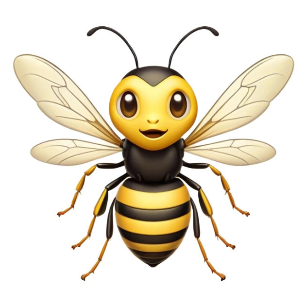 Cinematic Cheeky Wasp Portrait Emoji, Head tilted dramatically with an exaggeratedly shocked expression, featuring a slender, sharply striped body with wide, comically expressive eyes full of playful disbelief and animated, fluttering wings, Simplified yet hilariously expressive features, highly detailed, glowing with a slightly sassy glow, high shine, dramatic yet playful, stylized with an air of cheeky insect mischief, soft glowing outline, capturing the essence of a meme-worthy wasp that looks ready to buzz its way into viral fame! sticker