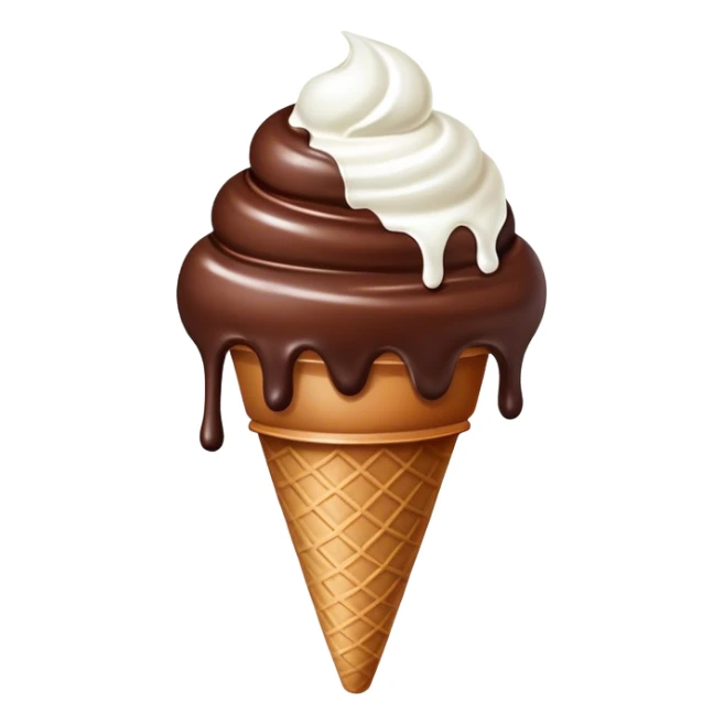 Chocolate Ice cream with white drops in top sticker