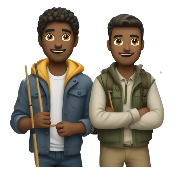 two guys one is nick one is filipas fishing on the rocks sticker