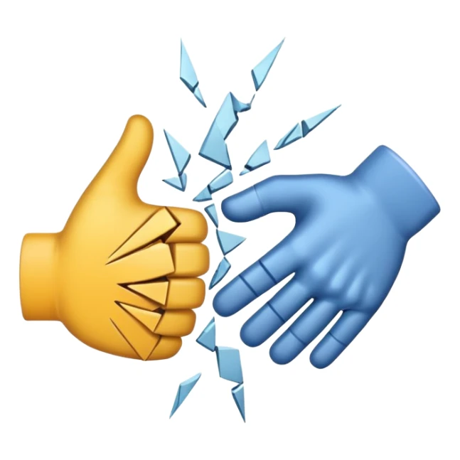 emoji of Handshake with a Slash (broken handshake) sticker