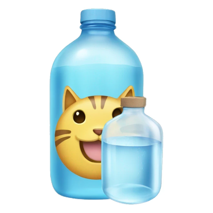 a bottle of water whit cat ears sticker