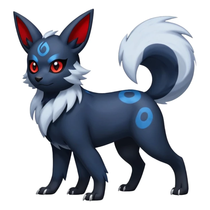 Absol-Zorua-Umbreon-Fakémon-hybrid-creature (full body)  sticker