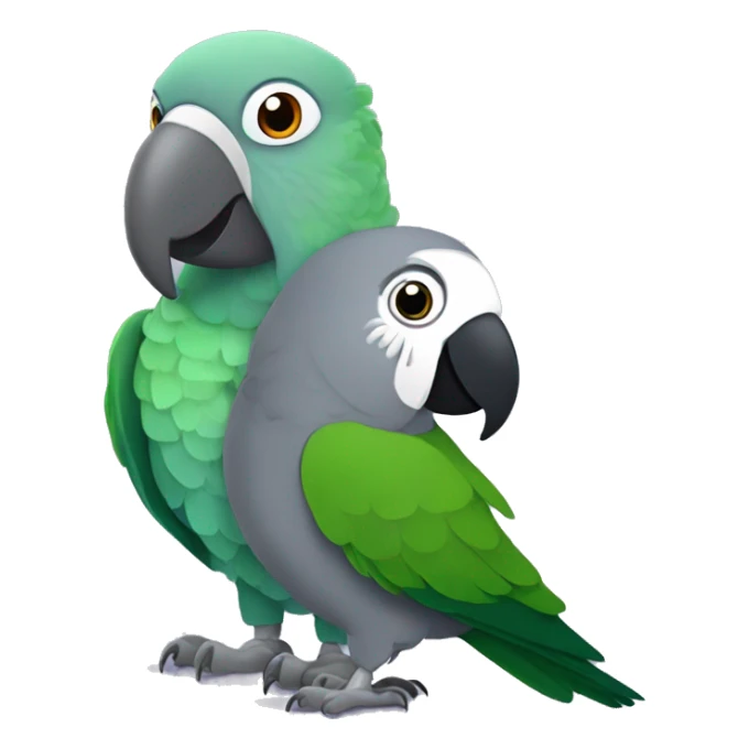 Timneh African grey and a green Quaker parrot  sticker