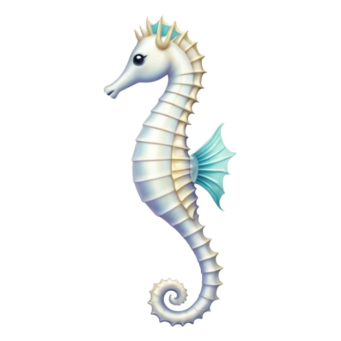 A white seahorse with delicate fins, elegant and graceful sticker