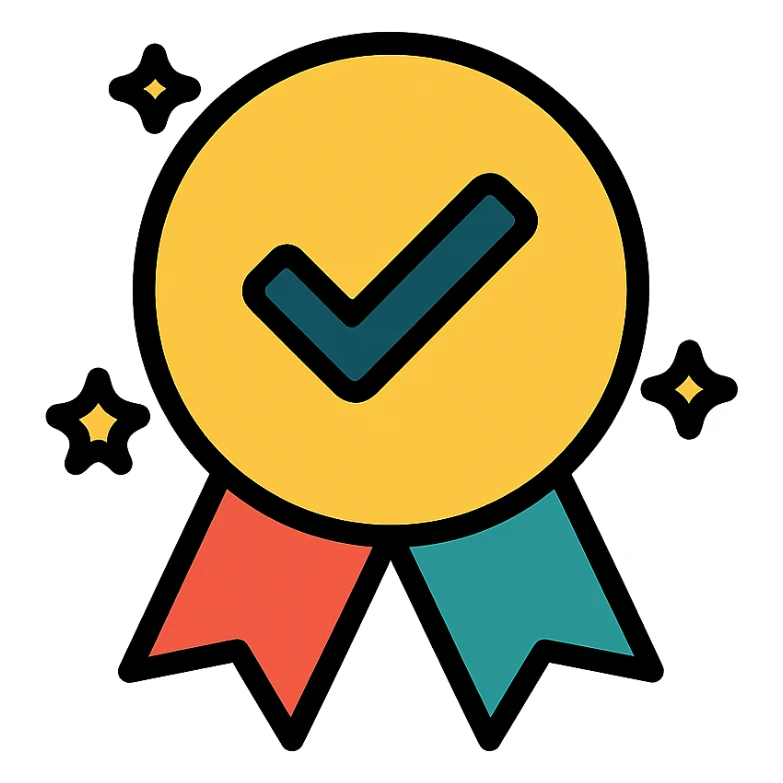 vector icon of a popular pick with gold and colorful elements, elegant and minimalist flat design, isolated on white background, award badge style, 2D flat vector, trending icon look, soft shadows, no text, perfect for commercial use, icon style sticker