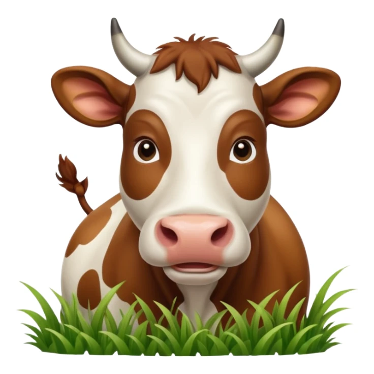 cow in the process of eating grass sticker