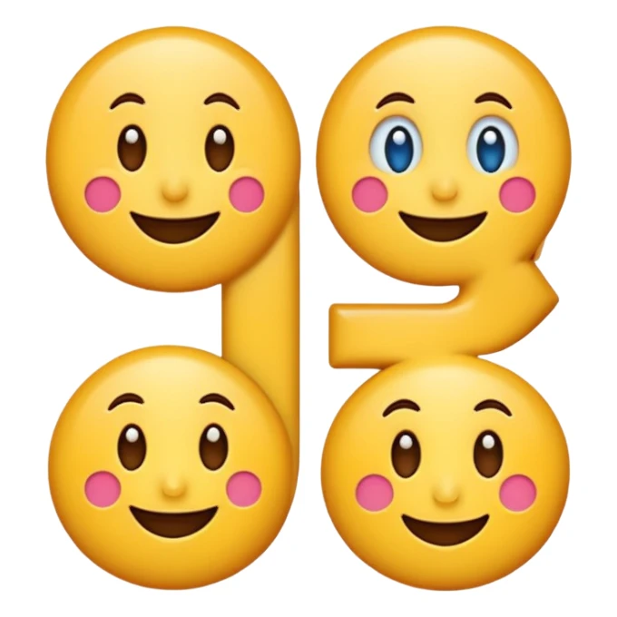 cartoon-style numbers 1, 2, 3 with smiling faces, bright colors, emoji style, transparent background sticker