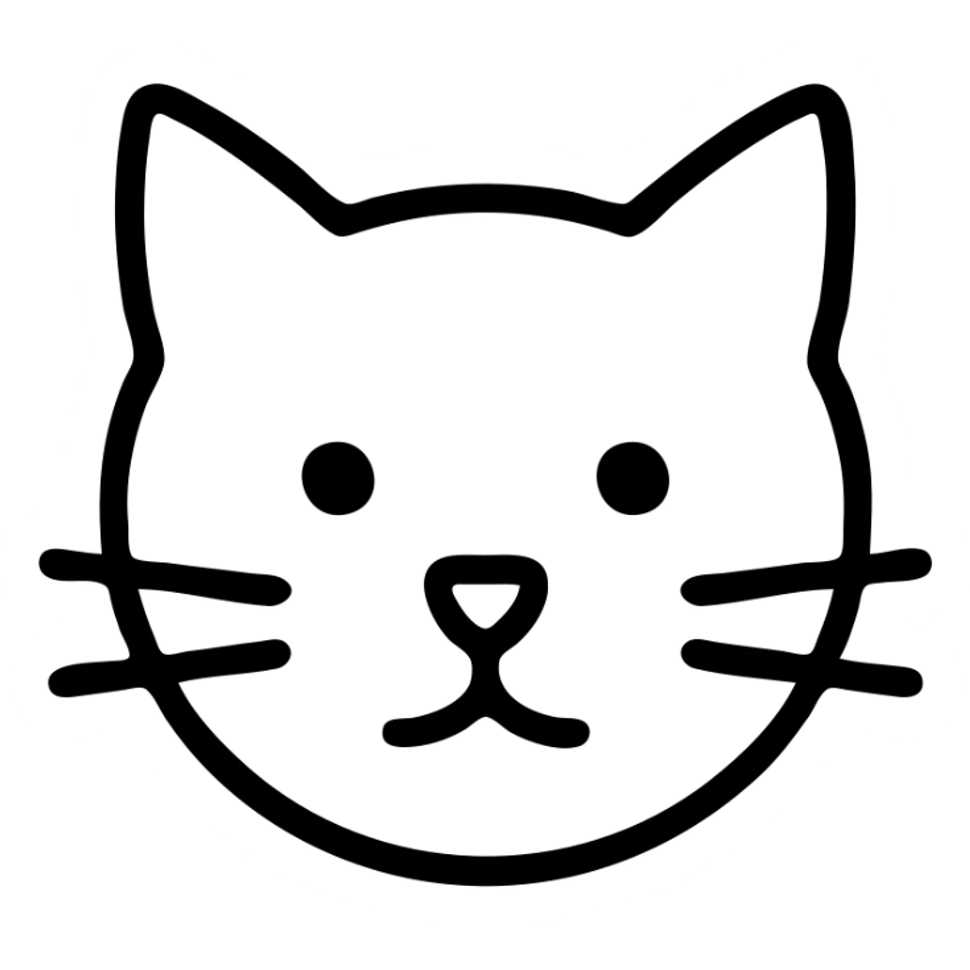 A cat face with whiskers and pointy ears sticker