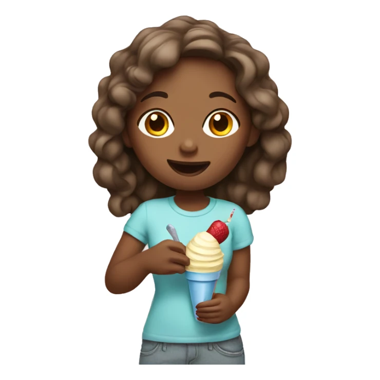 Girl eating ice cream sticker