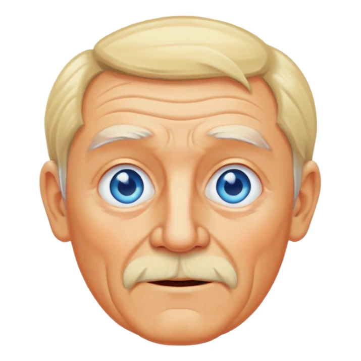 Orange skinned old man with blond hair and blue eyes sticker