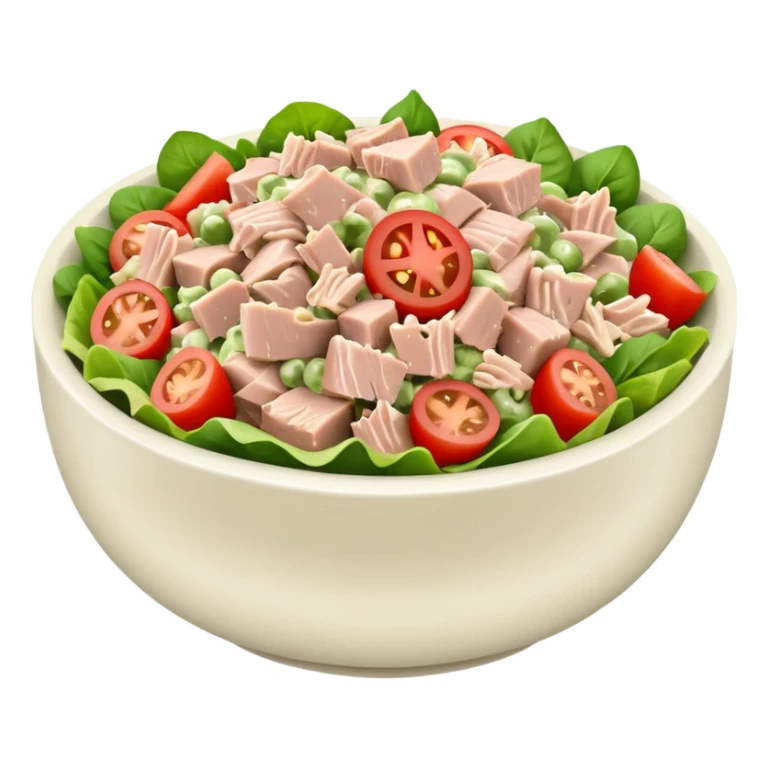 a bowl of tuna salad, simple, clear sticker