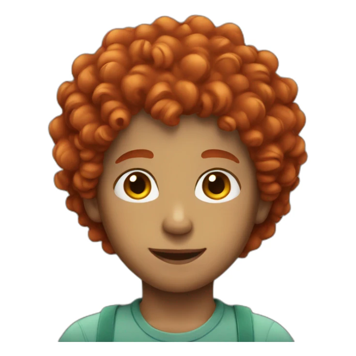 Boy with red curly hair  sticker