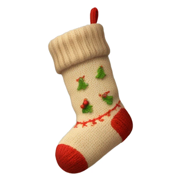 Beige knit Christmas sock sticker