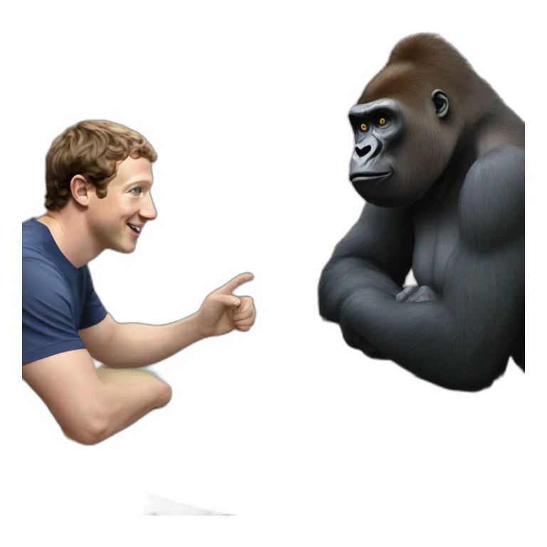 Gorilla meeting Mark Zuckerberg sticker