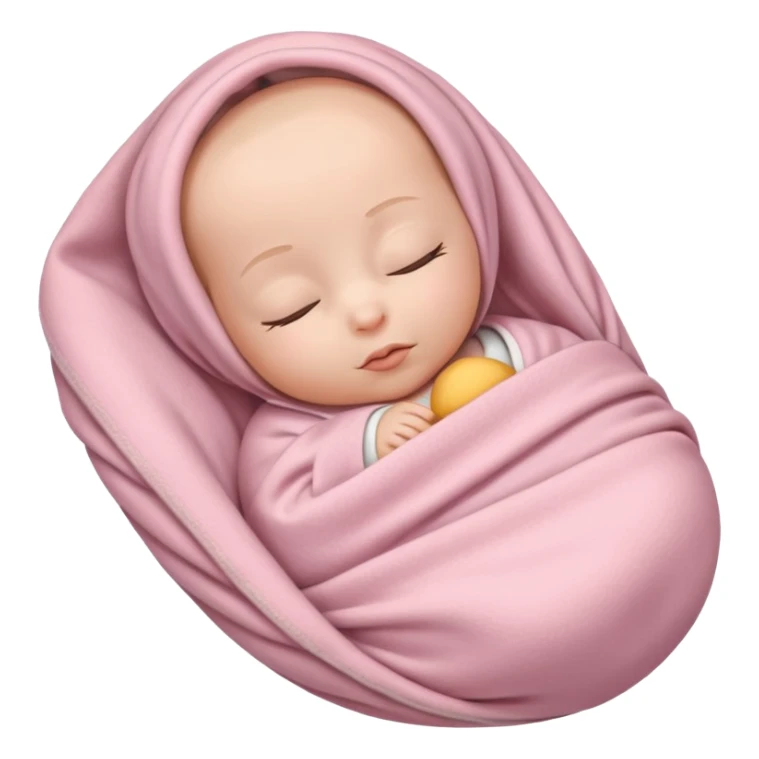 One fully swaddled sleeping baby wrapped in a light pink blanket sticker