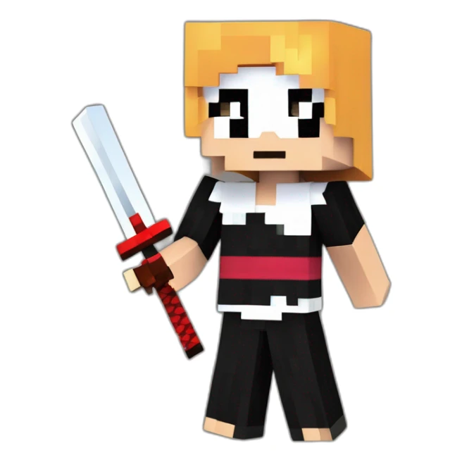 Kurosaki Ichigo estilo minecraft dando pulgar arriba sticker