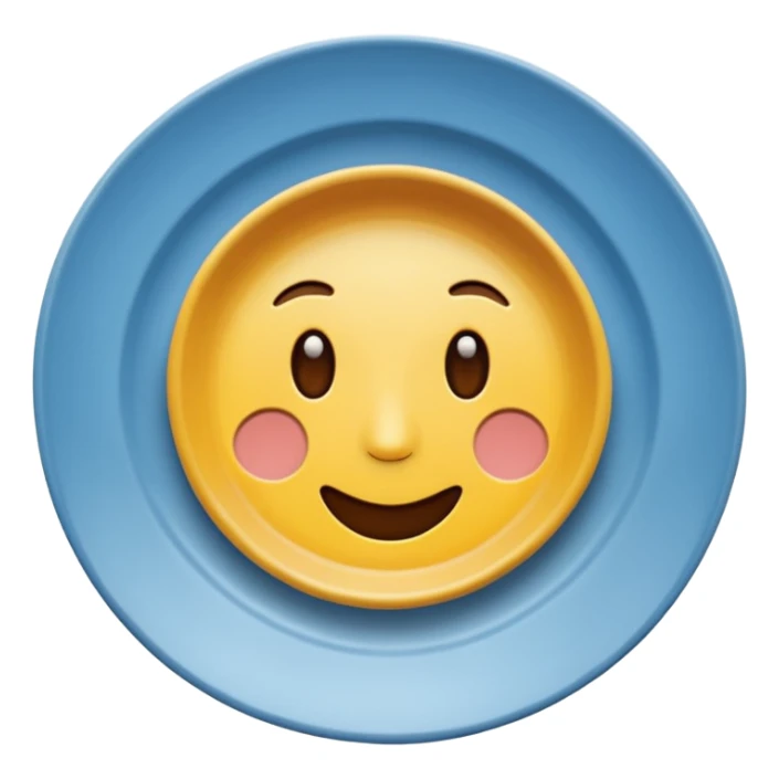 create me an image of ceramic plate emoji sticker