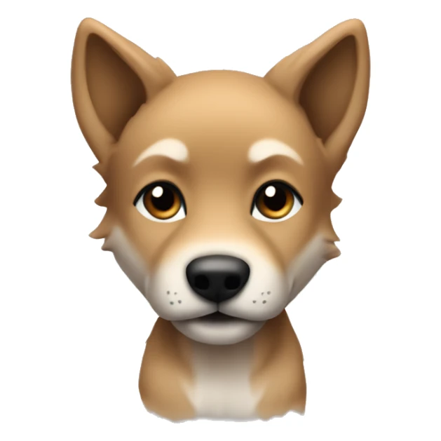 4 very short legs a light brown puppy-like wolf with black ears sticker