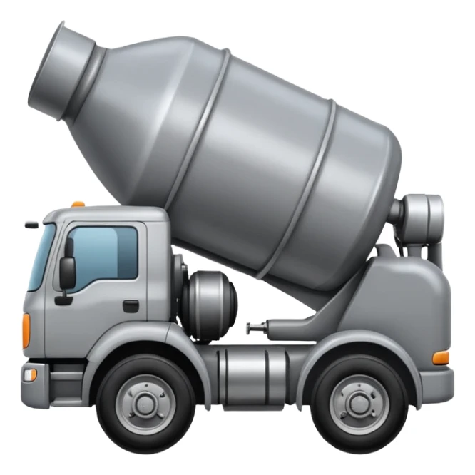 Illustrate a cement mixer truck with a rotating drum on the back. sticker
