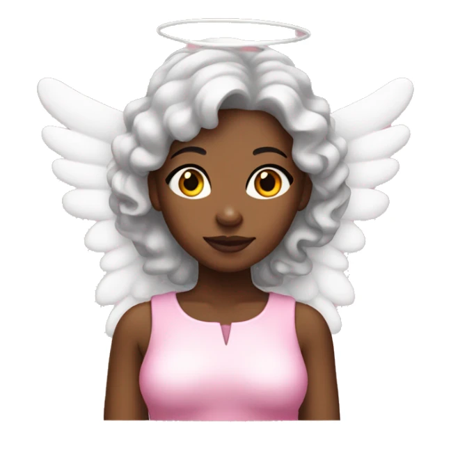 Black woman dressed as an angel in pink sticker
