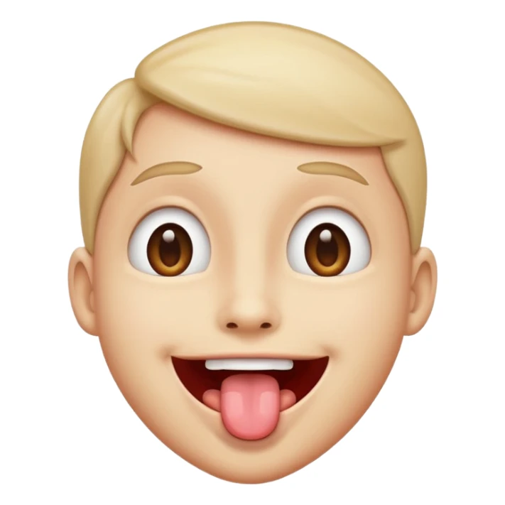 tongue out with eyes up￼ sticker