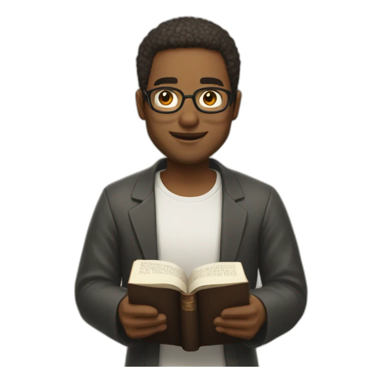 persona alegre con una biblia sticker