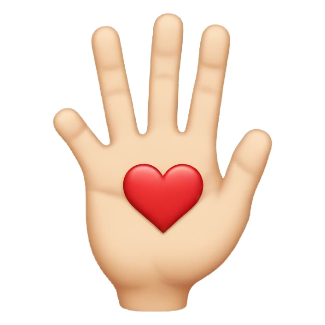Two hands with index and middle finger making a heart sticker