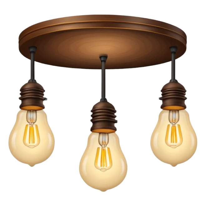 ceiling lamp 3 bulbs wooden sticker