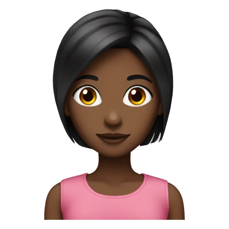 black hair straight girl sticker