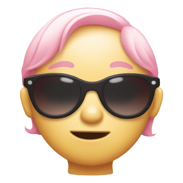 Baby pink smirking face emoji with sunglasses sticker