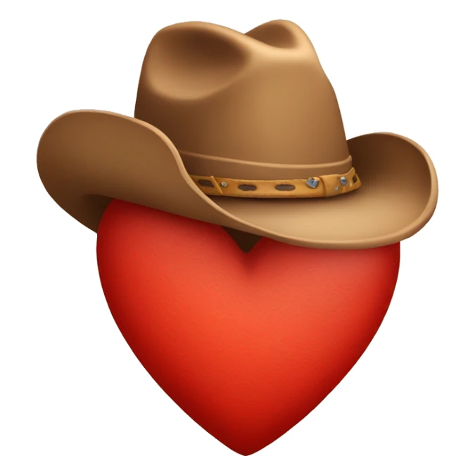 red heart with cowboy hat on top sticker