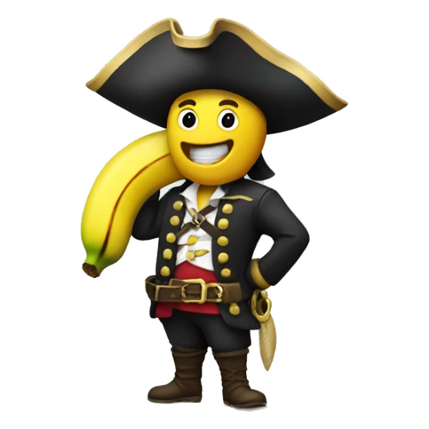 Pirate with a banana as a phone sticker