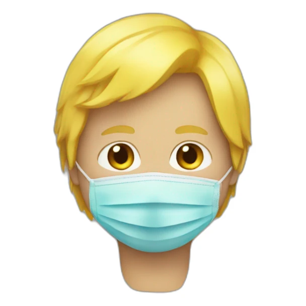 He was born with yellow hair and a mask  sticker