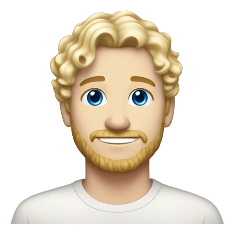 full body light curl blonde 30yo man blue eyed pale skin sticker