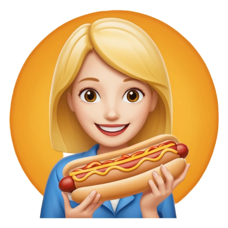 Wife holding a hotdog  sticker