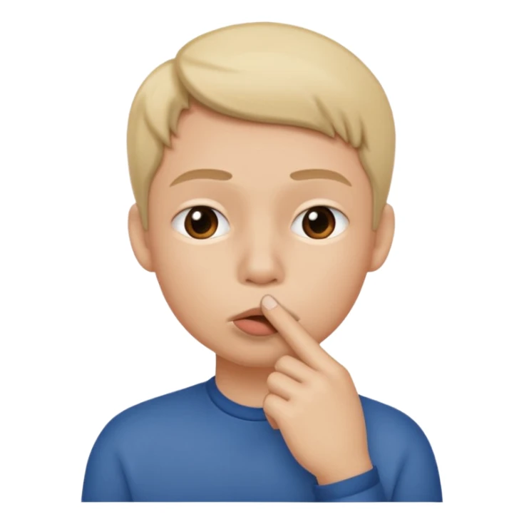 Silent face, shushing middle of face sticker