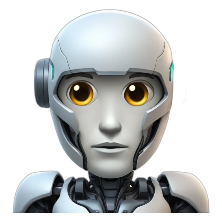 Futurstic Heros robot with human face with skin sticker