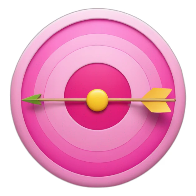 a pink target with an arrow in the middle of it sticker