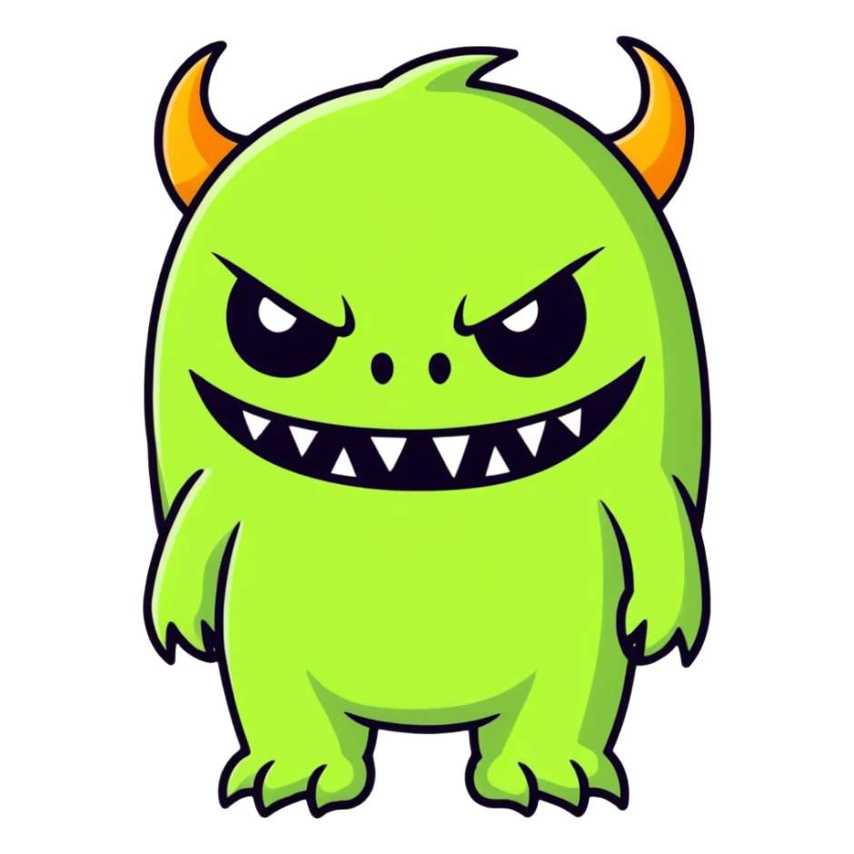 Scarey monster under a bed sticker