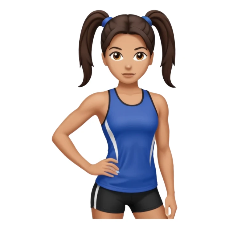 Sporty Spice with dark brown hair ponytail  sticker