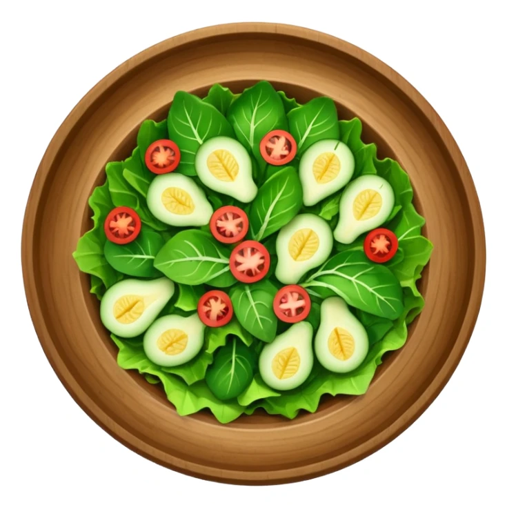 bowl de madera en su interior ensalada verde saludable con vista desde arriba sticker