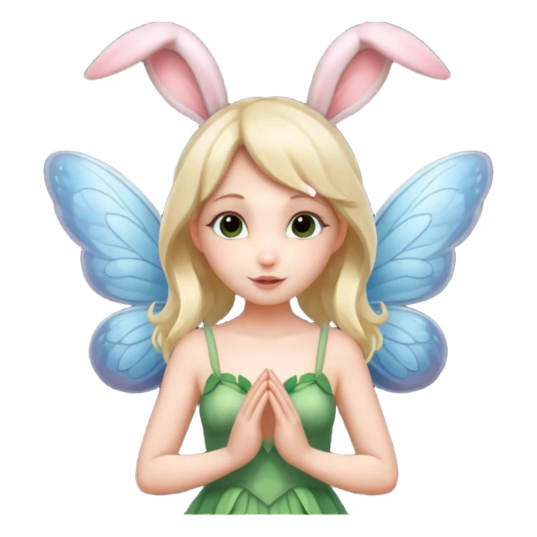 a fairy with wings and with bunny ears, whole body sticker