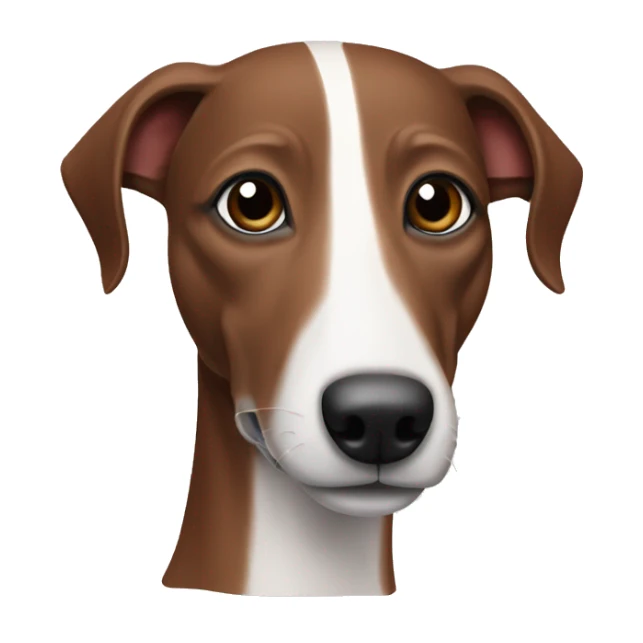 Red brown black striped whippet dog with white spots on face sticker