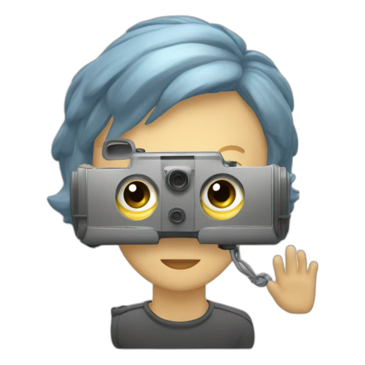 appareil photo avec image gratte ciel sticker