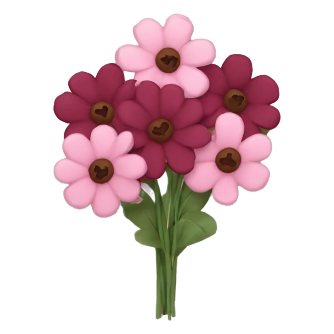 Pink and maroon flower bouquet sticker