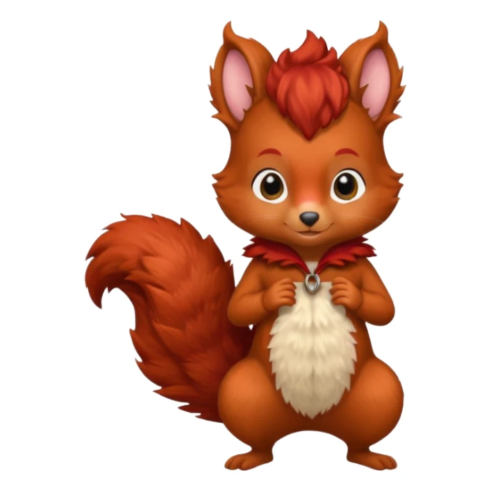 I would like a red feminine squirrel pack, bonus points if you can incorporate red curly hair sticker