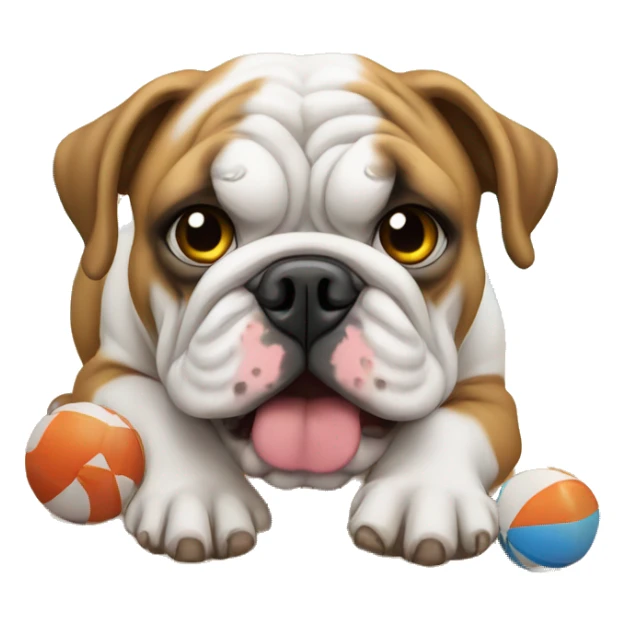 English bulldog at beach sticker
