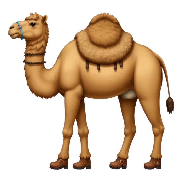 Camel Head Refrigerator Body Camel Legs Wear And Brown Boots sticker