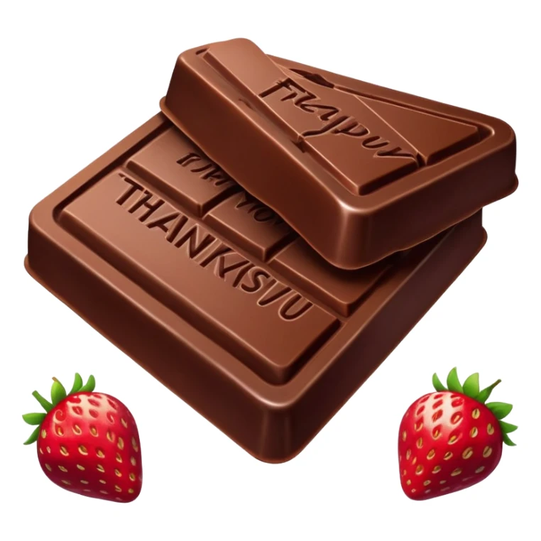 Fresas cubiertas de chocolate y decoradas gracias por tu compra sticker